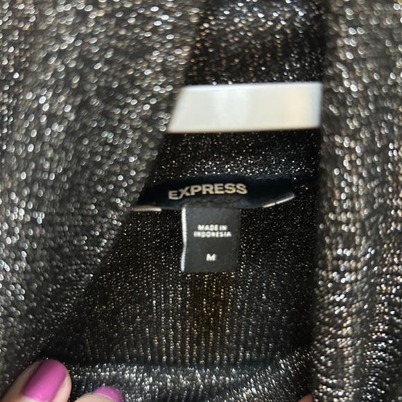 Express Sparkle Turtleneck Top. Size medium - Picture 2 of 5